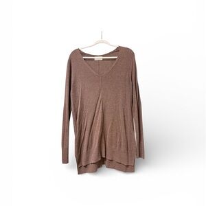LIKE NEW Old Navy Women's V-Neck Tunic Brown Long Sleeved Sweater